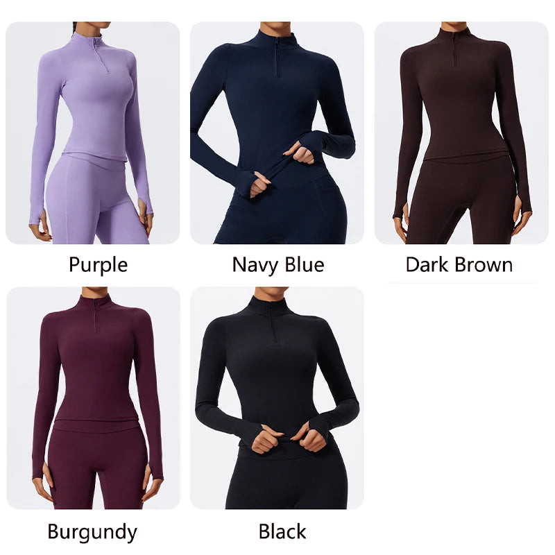 KAVRA Half-Zip High Neck Long Sleeve – Quick-Dry Performance Sportswear