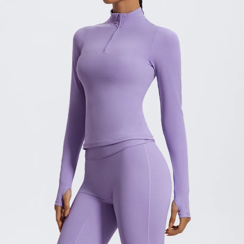 KAVRA Half-Zip High Neck Long Sleeve – Quick-Dry Performance Sportswear